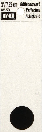 Hy-Ko RV-25 Series RV-25/. Self-Adhesive Reflective Sign, Character: ., 2 in H Character, Black Character, Vinyl, Pack of 10