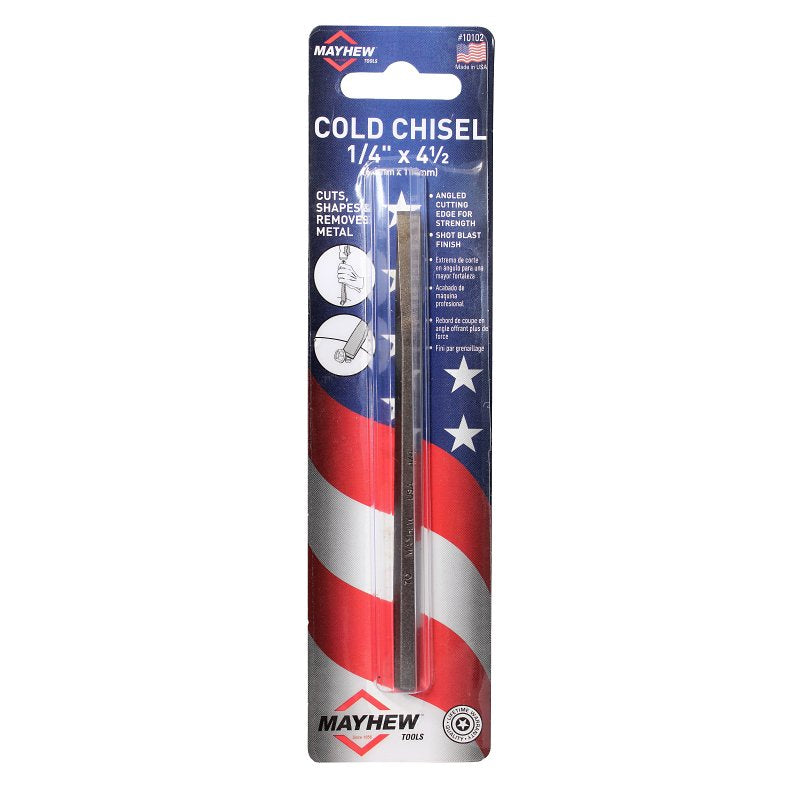 Mayhew 10102 Cold Chisel, 1/4 in Tip, 7-1/2 in OAL, Steel Blade
