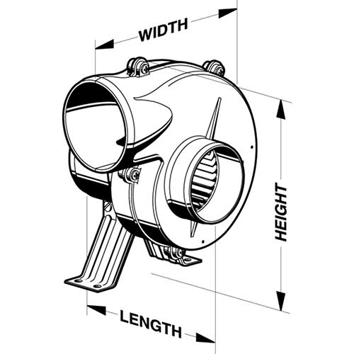 Jabsco 35440-0000 12V Blower Flex Mount & 4″ Hose