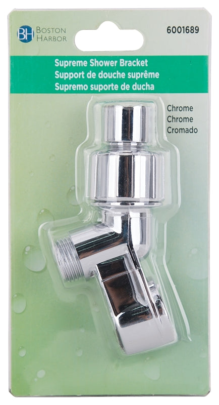 Boston Harbor B1105CP Swivel Ball Joint Shower Bracket, Plastic, Chrome, For: Handheld Shower Head