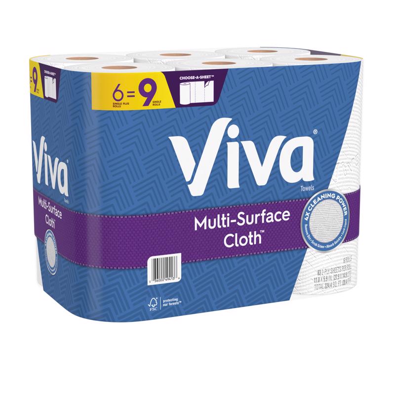Viva Multi-Surface Cloth Paper Towels 83 sheet 2 ply 6 pk, Pack of 4