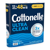 Cottonelle Ultra CleanCare Toilet Paper 12 Rolls 284 sheet, Pack of 4