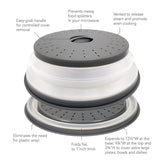 Tovolo Gray/White Plastic Microwave Collapsible Food Cover