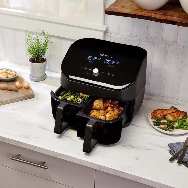 Instant Vortex Dual Basket Black 8 qt Programmable Digital Air Fryer