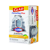 Glad Force Flex Plus 13 gal Lemon Tall Kitchen Bags Drawstring 34 pk, Pack of 6