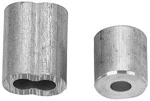 Campbell B7675424 Cable Ferrule and Stop Set, For: 1/8 in Rope, 1/8 in Dia Cable, 3 in L, Aluminum