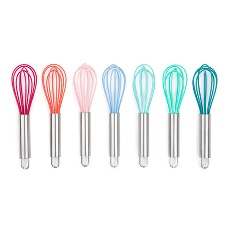 Core Kitchen Assorted Silicone/Stainless Steel Mini Whisk, Pack of 18