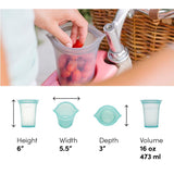 Zip Top 16 oz Teal Storage Cup 1 pk