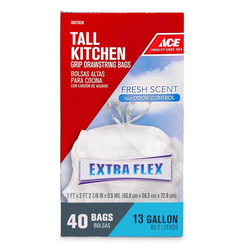 Ace 13 gal Fresh Tall Kitchen Bags Drawstring 40 pk, Pack of 6
