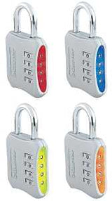 Master Lock 653D Padlock, Keyless/Non-Keyed Key, 1/4 in Dia Shackle, 15/16 in H Shackle, Steel Shackle, Steel Body
