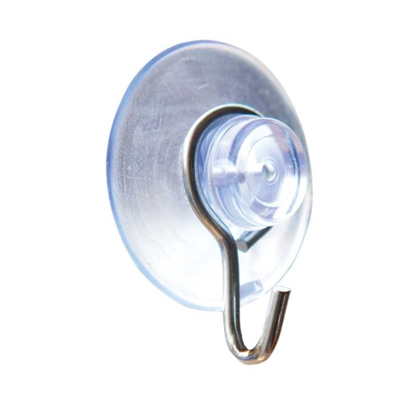Crawford Medium Plastic Suction Cup Hook 1.6 in. L 1 pk, Pack of 80