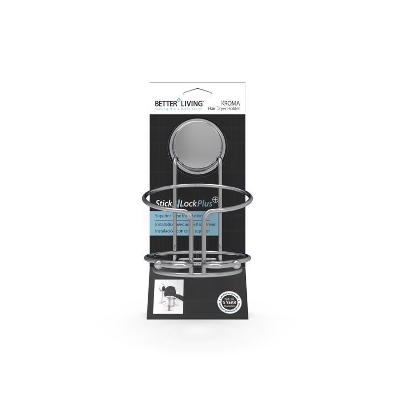 Better Living Stick N Lock Plus 6.1 in. H X 5.91 in. W X 3.94 in. L Hair Dryer Holder