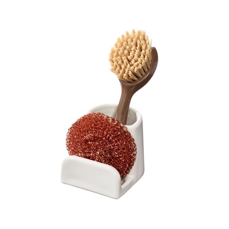 InterDesign 3.69 in. L X 2.93 in. W X 3.03 in. H Sponge and Brush Holder