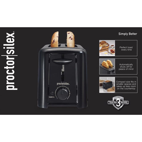 Hamilton Beach Proctor Silex Plastic Black 2 slot Toaster 6.2 in. H X 5.3 in. W X 10.3 in. D, Pack of 2