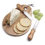 Final Touch 7 in. L X 7.5 in. W X 1.6 in. Acacia Wood Cheese Board with Slicer