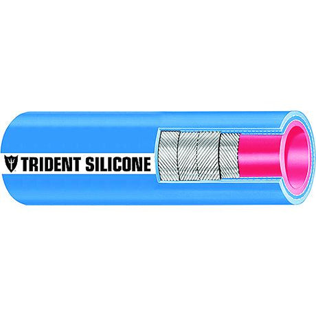 Trident 202V6000 Blue "VHT" Silicone Softwall Wet Exhaust Hose, 6" x 3'