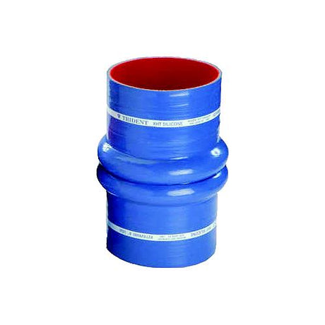 Blue Silicone "VHT" Double Hump Hose w/T-Bolt Clamps, 8"