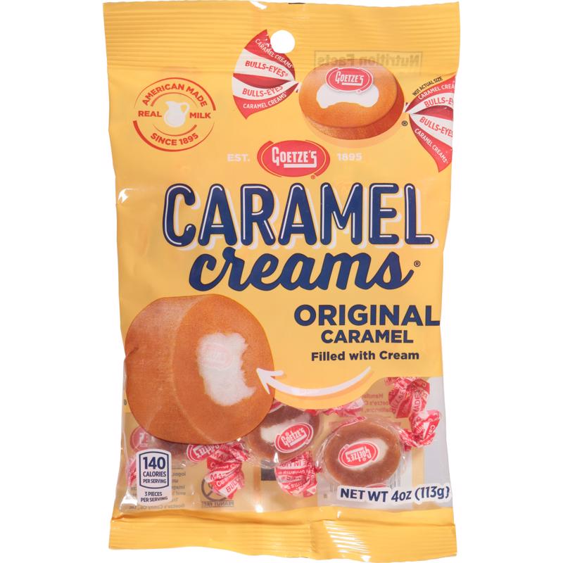 Goetze's Candy Caramel Creams Original Caramels 4 oz, Pack of 12