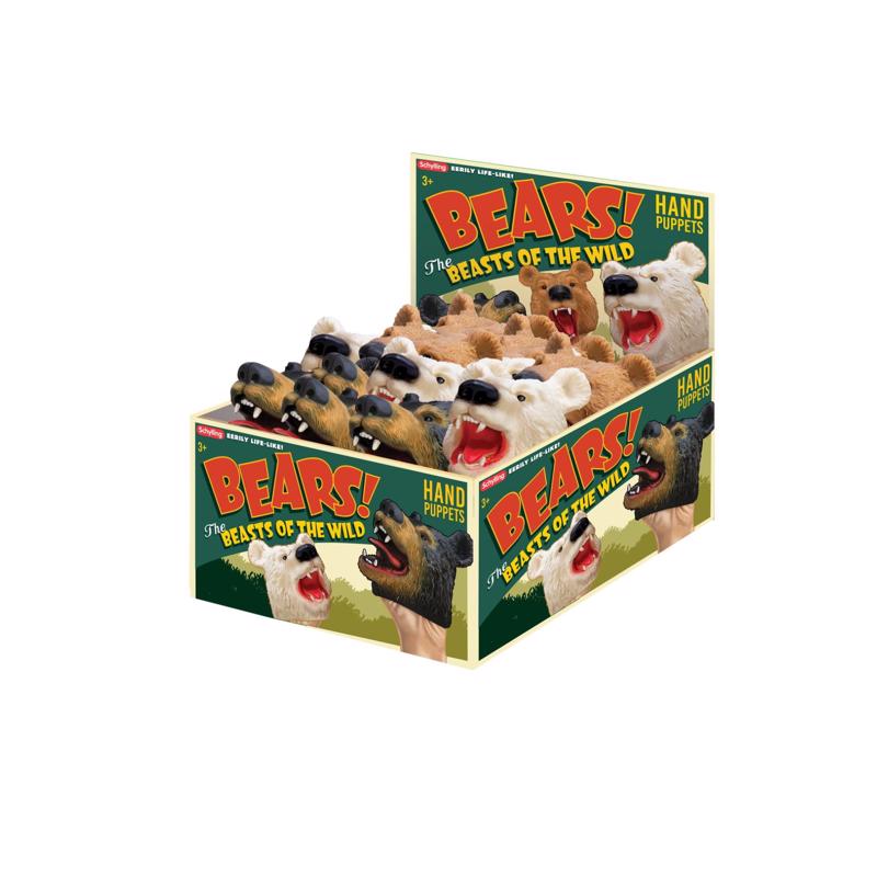 Schylling Bear Hand Puppet Assorted, Pack of 12