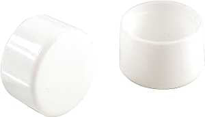 Shepherd Hardware 9745 Leg Tip, Round, Plastic, White, 1-1/4 in Dia, Pack of 6