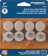 Shepherd Hardware 9934 Furniture Pad, Round, 1 in Dimensions, Felt Cloth, Almond, 6/PK, Pack of 12
