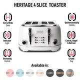 Haden Heritage Stainless Steel White 4 slot Toaster 8 in. H X 13 in. W X 12 in. D