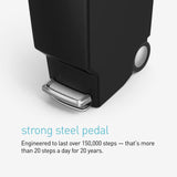 Simpehuman 40 L Black Plastic Step On Trash Can