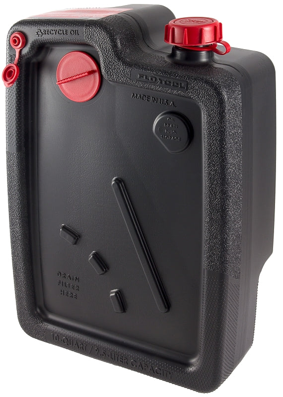 FloTool Super-Duty Series 11837 Oil Drain Pan, 10 qt, Polyethylene, Black