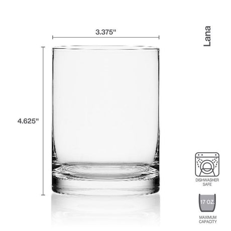 Lifetime Brands Mikasa 17 oz Clear Glass Lana Drinking Glass Set