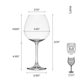 Lifetime Brands Mikasa 23 oz Clear Glass Lana Wine Glass Set