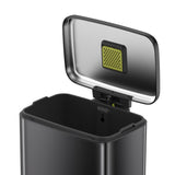 EKO Maxwell 13.2 gal Gray Stainless Steel Step Pedal Trash Can