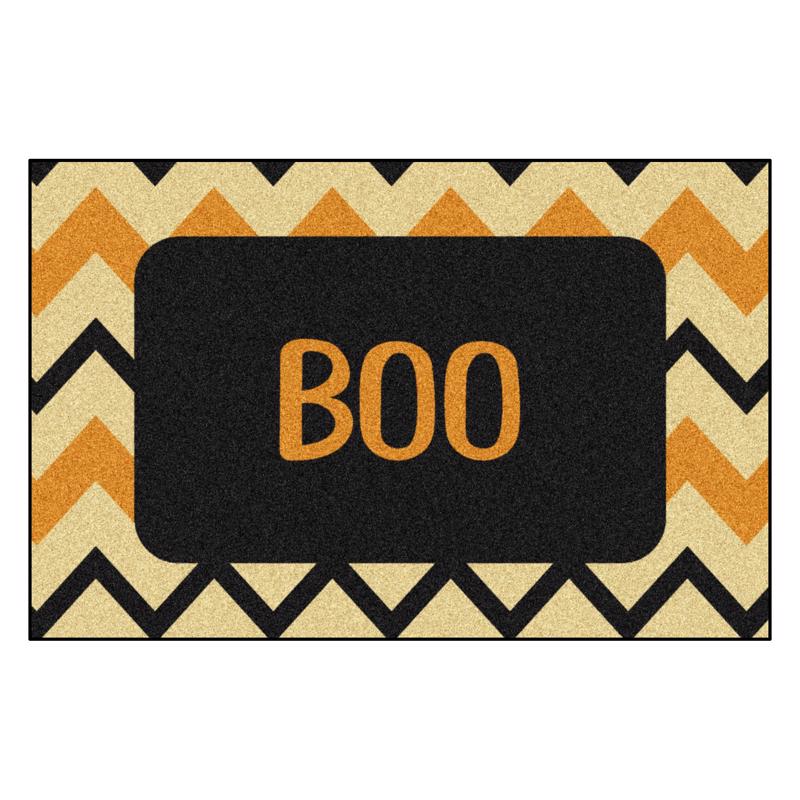 Fanmats 30 in. W X 20 in. L Multi-Color Chevron Boo Rubber Door Mat, Pack of 6