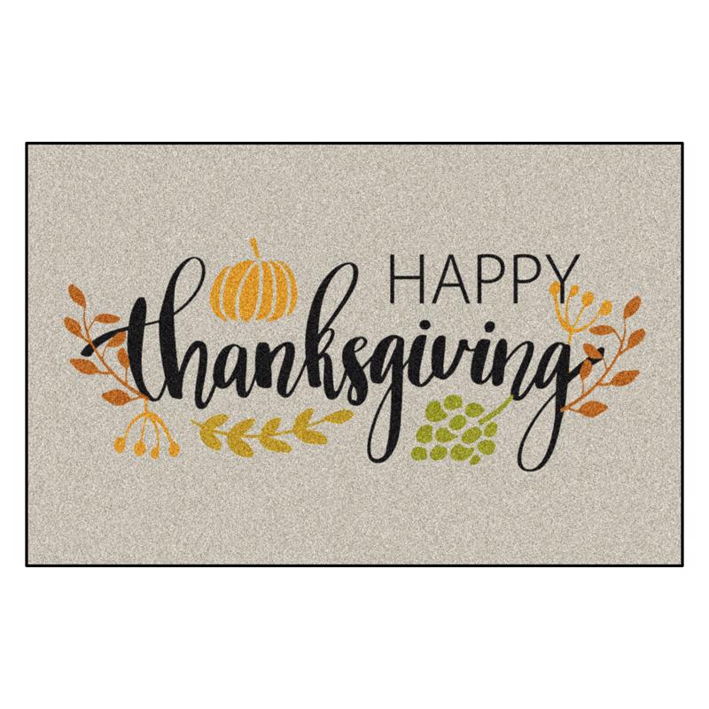 Fanmats 30 in. W X 20 in. L Multi-Color Happy Thanksgiving Rubber Door Mat, Pack of 6