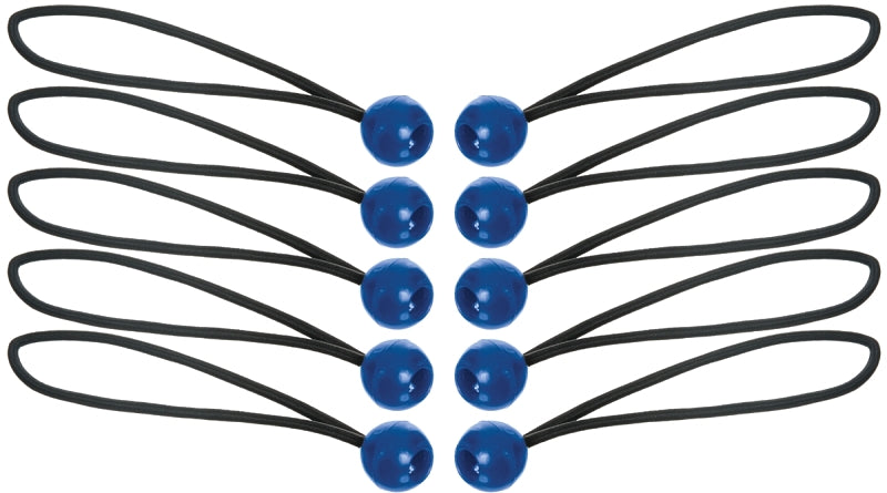 Keeper 06344 Bungee Cord, 5/32 in Dia, 12 in L, Rubber, Black, Toggle Ball End