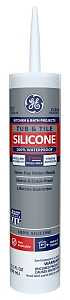 GE Silicone 1 2749485 Tub & Tile Sealant, Clear, 24 hr Curing, 10.1 fl-oz Cartridge