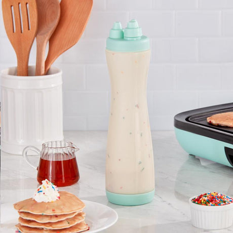 Dash Supersqueeze Aqua Plastic/Silicone Batter Bottle