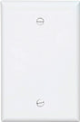 Eaton Wiring Devices PJ13W Blank Wallplate, 4.87 in L, 3.12 in W, 0.08 in Thick, 1-Gang, Polycarbonate, White