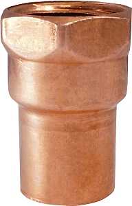 Nibco CP603 Series W01030J Pipe Adapter, 1/2 in, Sweat x FPT, Copper, 722 psi Pressure