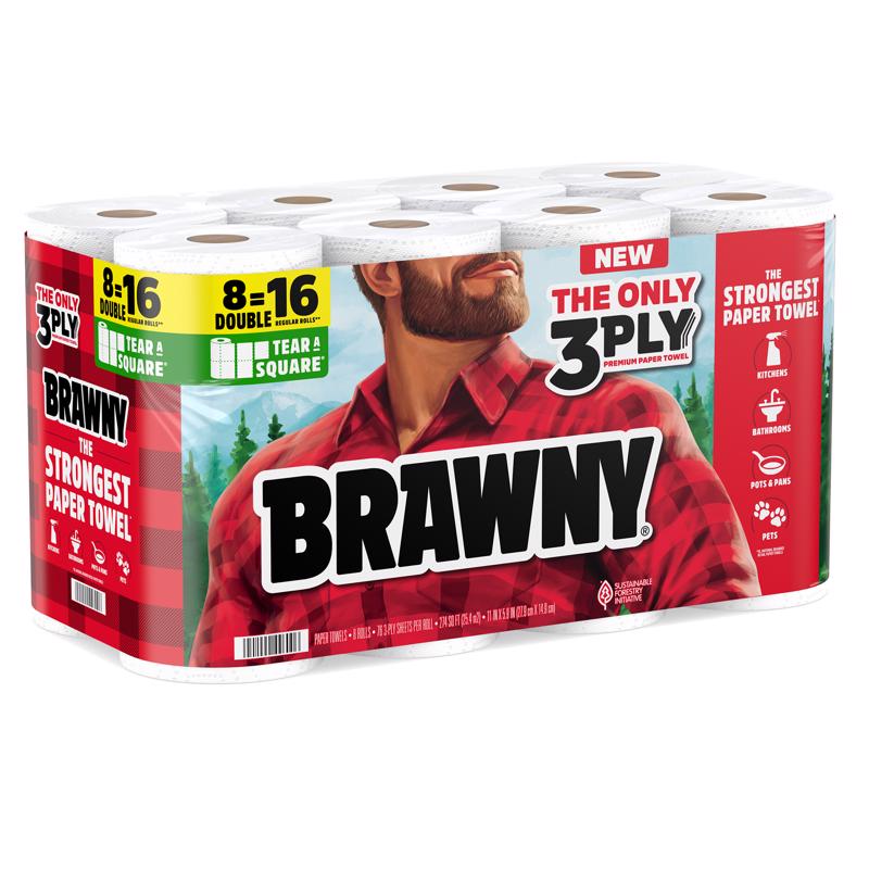 Brawny Paper Towels 76 sheet 3 ply 8 pk