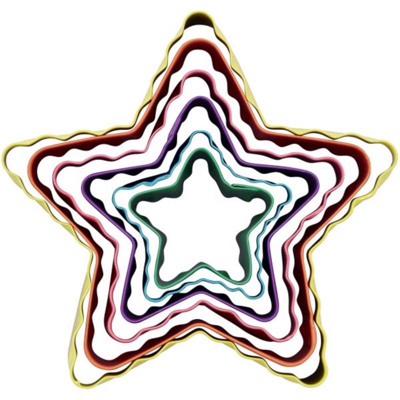 Wilton Star-Shaped Fondant Embosser and Cutter 6 pc