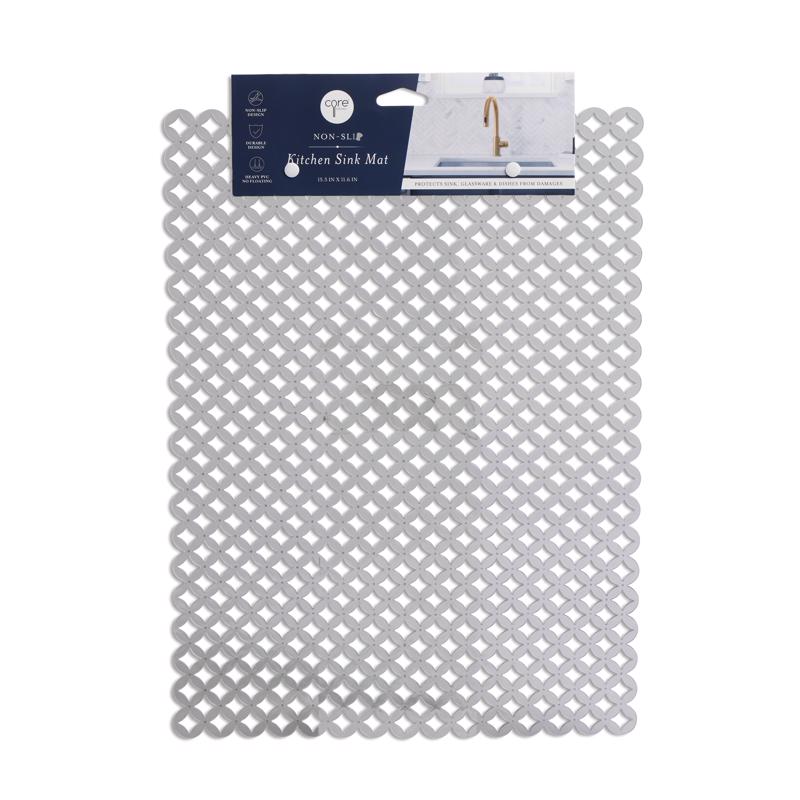 Core Home 15.56 in. L X 11.62 in. W X 0.08 in. H Plastic Sink Mat