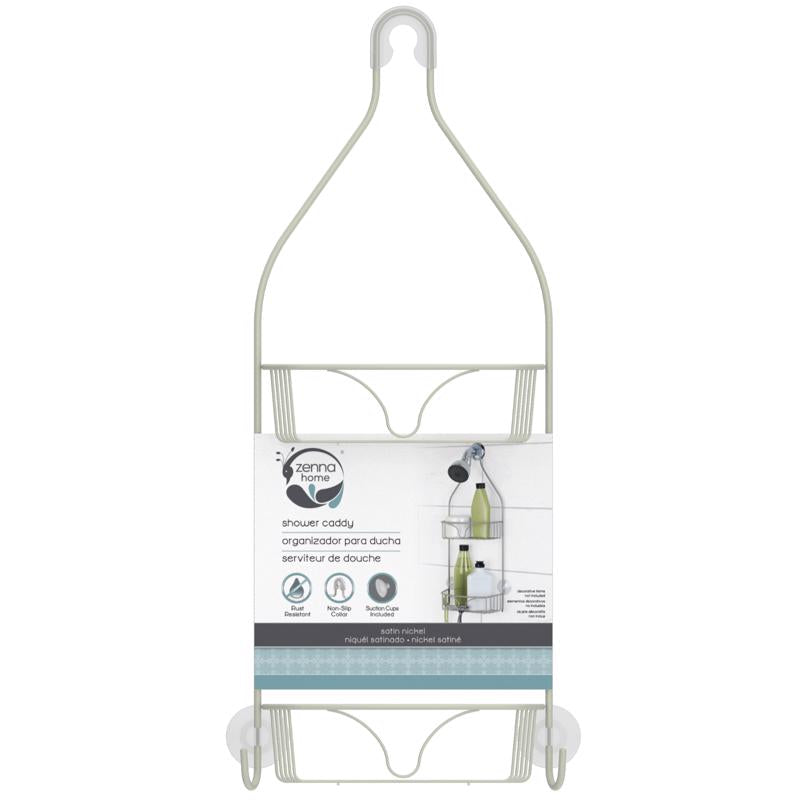 Zenna Home 21 in. H X 8.75 in. W X 4.17 in. L Satin Nickel Shower Caddy