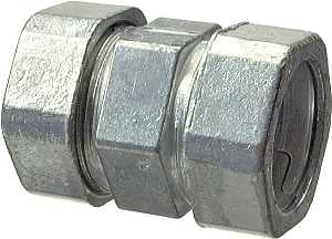 Halex 02401B EMT Coupling, 3/4 in Compression, Zinc, 25/PK