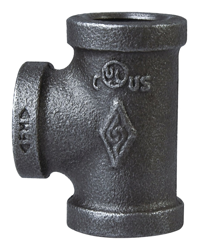 ProSource 11A-1B Pipe Tee, 1 in, Threaded, Iron, 40 Schedule, 300 psi Pressure, Black