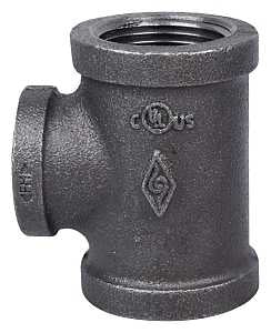 ProSource B130R 25X20 Pipe Tee, 1x1x3/4 in, Threaded, Iron, 40 Schedule, 300 psi Pressure