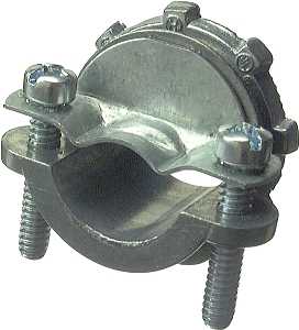 Halex 05110B Clamp Connector, 1 in, 1-15/16 in L, Zinc, 25/PK