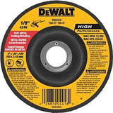 DEWALT DW4418 Grinding Wheel, Applicable Materials: Metal, 4 in Dia, 1/8 in Thick, 5/8 in Arbor, 24 Grit, Very Coarse