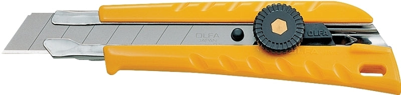 OLFA 5003 Utility Knife, 18 mm W Blade, Stainless Steel Blade, Pistol-Grip Handle, Yellow Handle