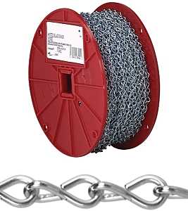 Campbell 072-1727N Jack Chain, #12, 100 ft L, Steel, Zinc-Plated, 29 lb Working Load