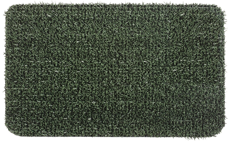 Clean Machine 10372030 Doormat, 30 in L, 18 in W, Rectangular, Medium Flair Pattern, Polyethylene Surface, Evergreen